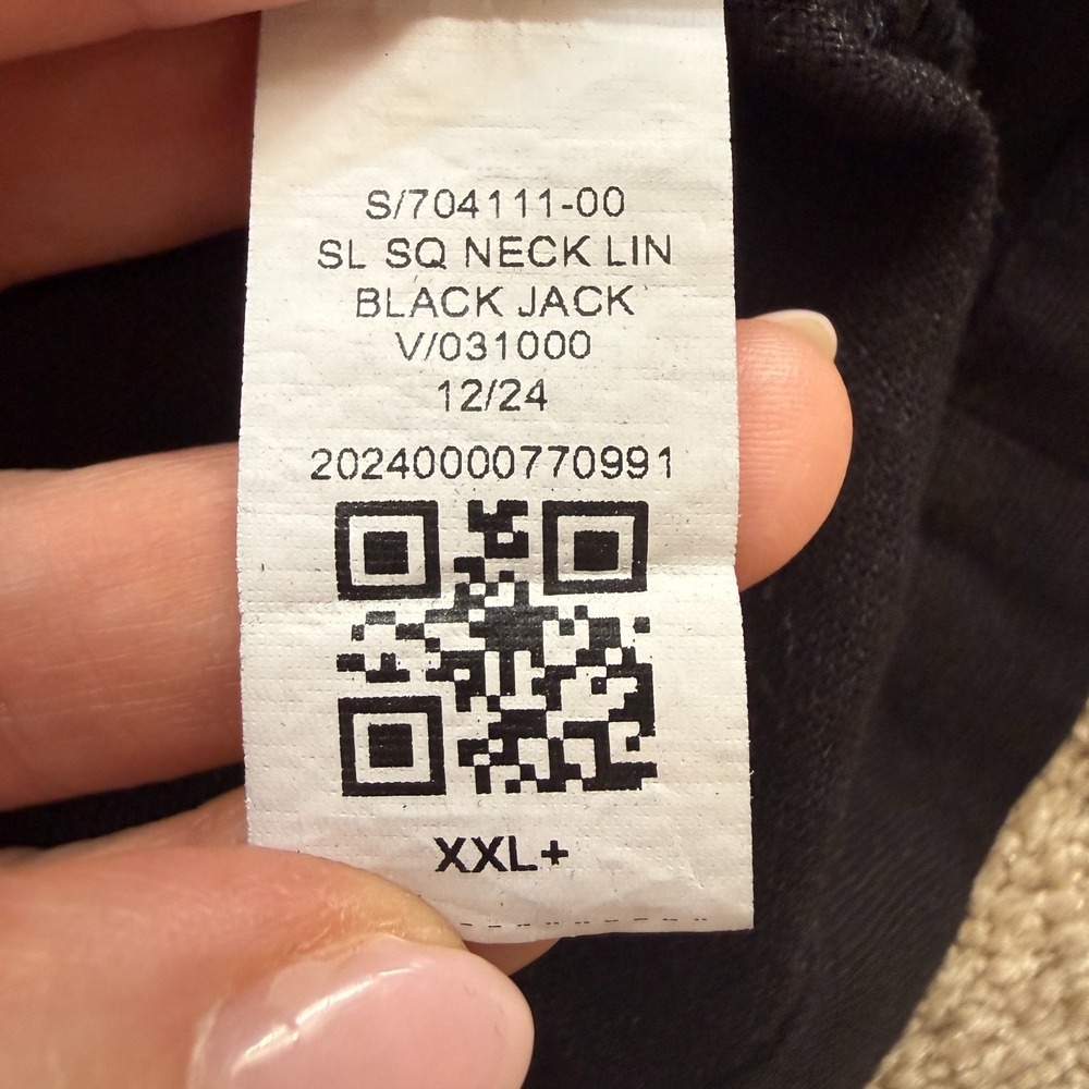 NWT Womens Size 2X Old Navy Black‎ Tank Top linen blend square neck - Picture 10 of 11